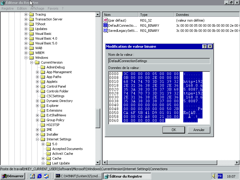 Copying content of the local account settings