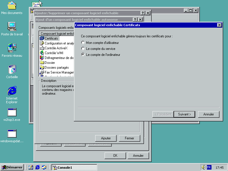 Adding Certificates Snap-In in MMC Console