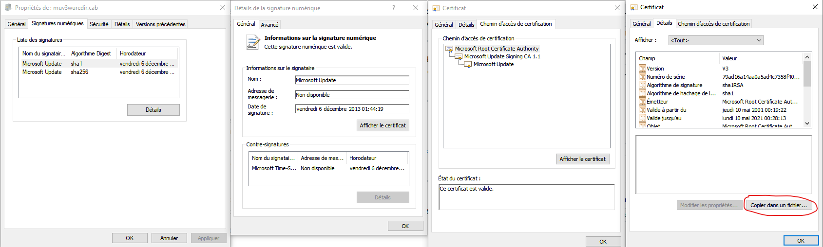Certificate Extraction Steps