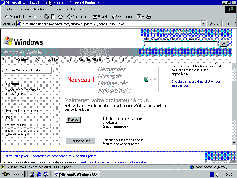 Windows Update Welcome
