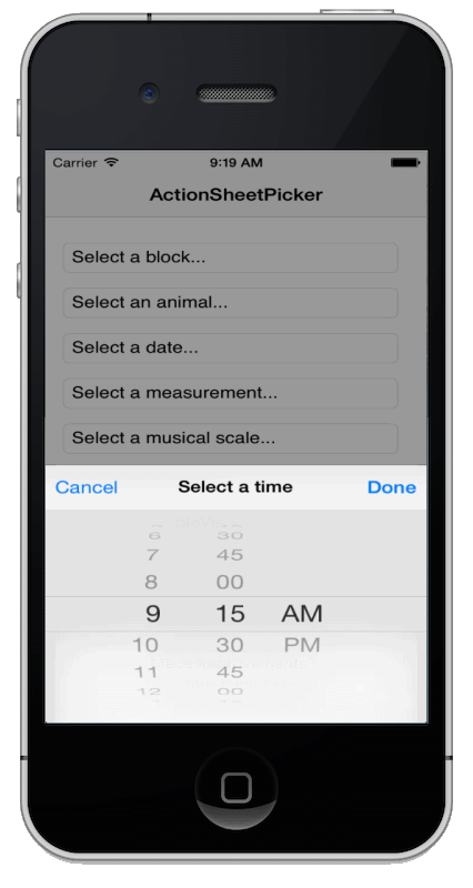 ActionSheetDatePicker ActionSheetDatePicker