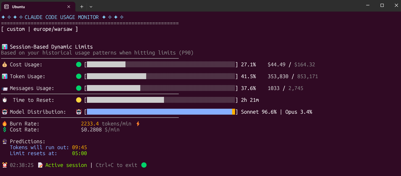 Claude Token Monitor Screenshot
