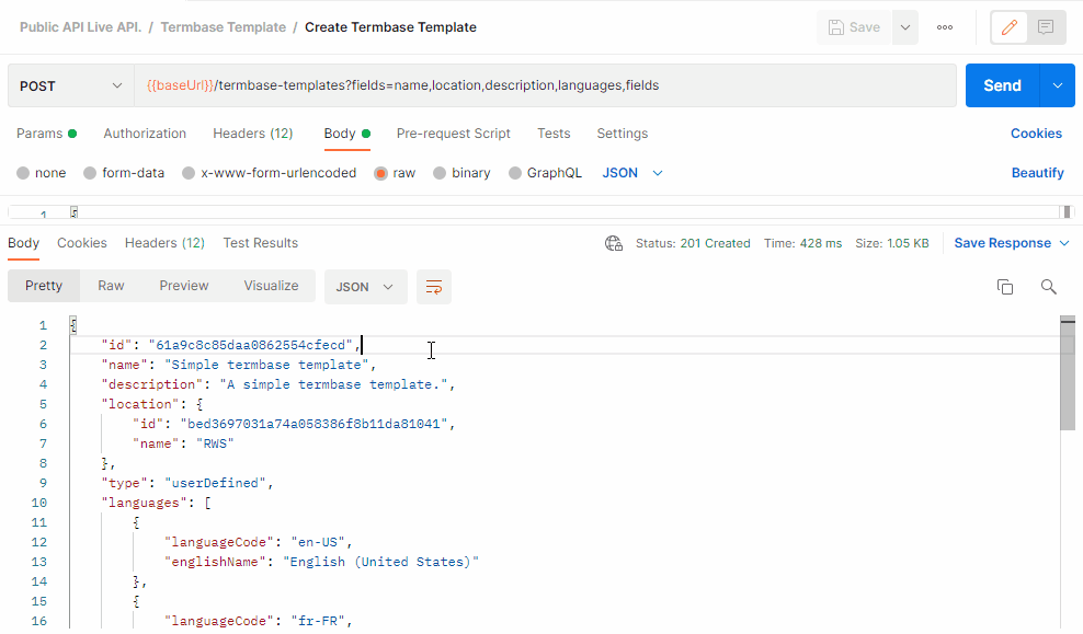 Update Termbase Template