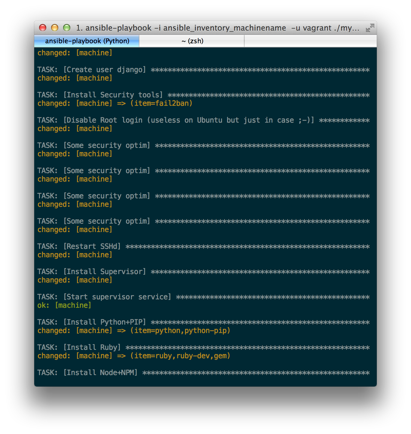 Screen shot - Ansible