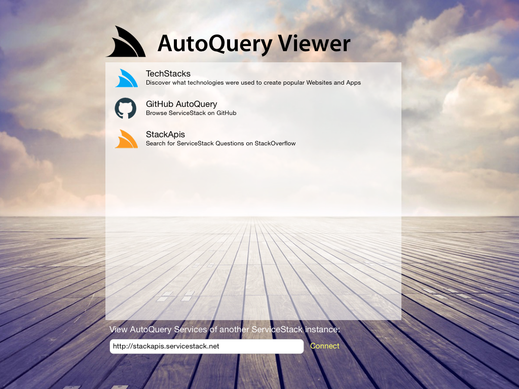 AutoQuery Viewer Home