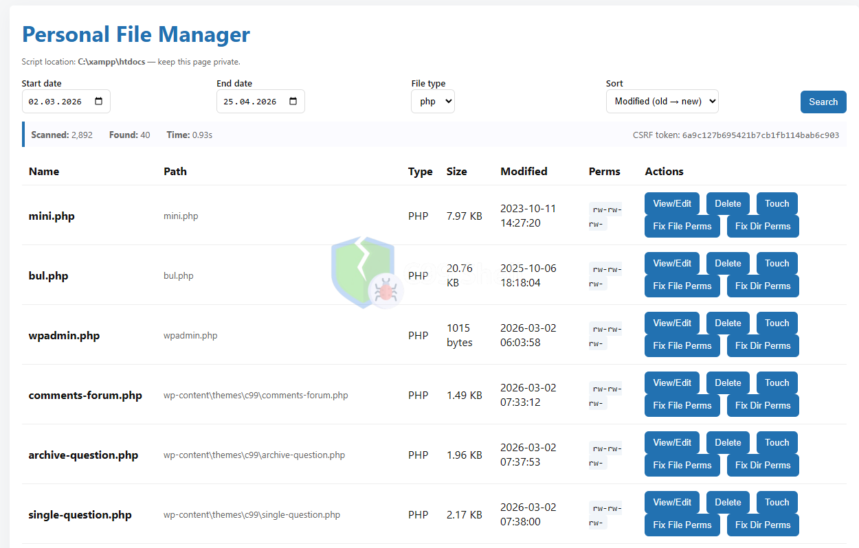 PHP Shell Cleaner Tool