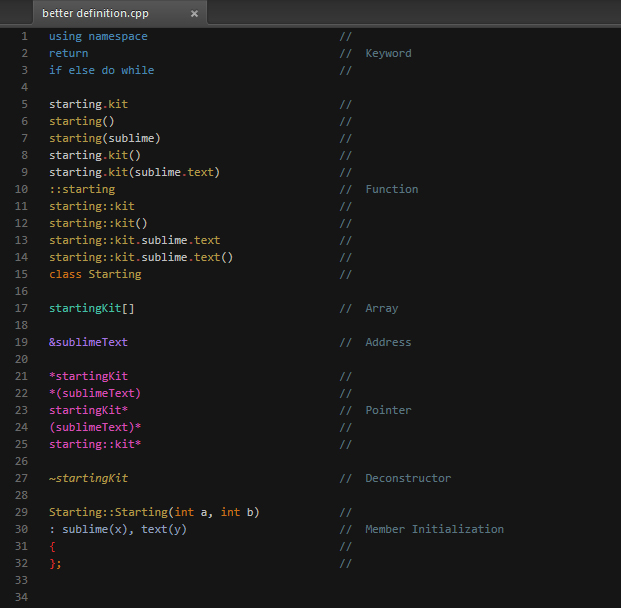 C++ Starting Kit - Definition