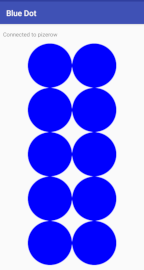 blue dot app with 10 buttons in a 2x5 grid