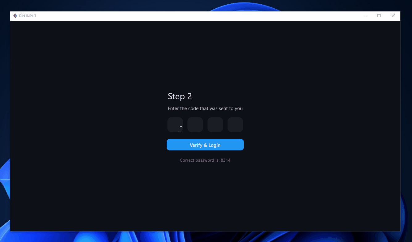 PinInput PinInput exmaple