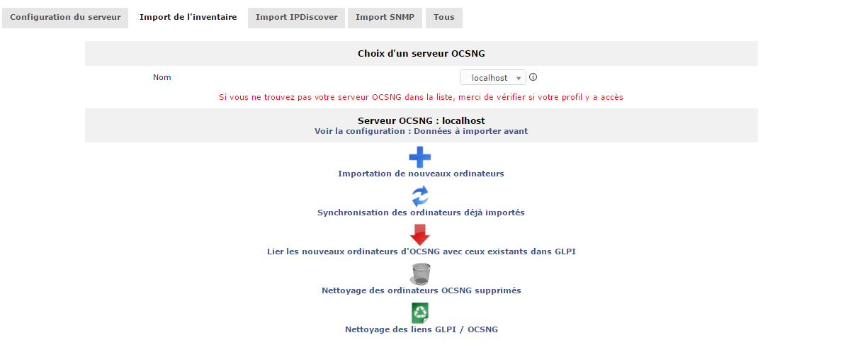 Menu ocsinventoryng Menu ocsinventoryng