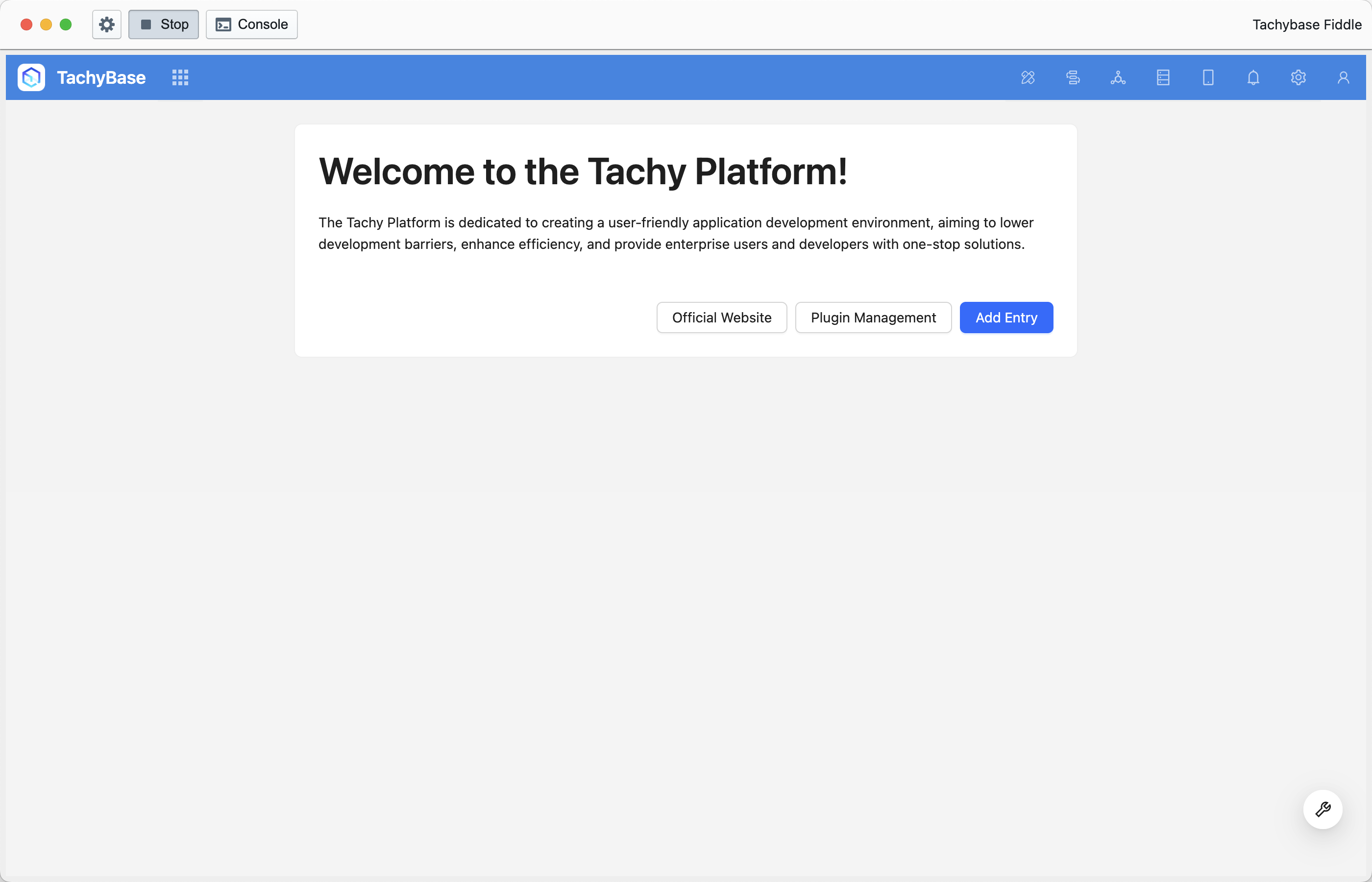 Tachybase Fiddle screenshot