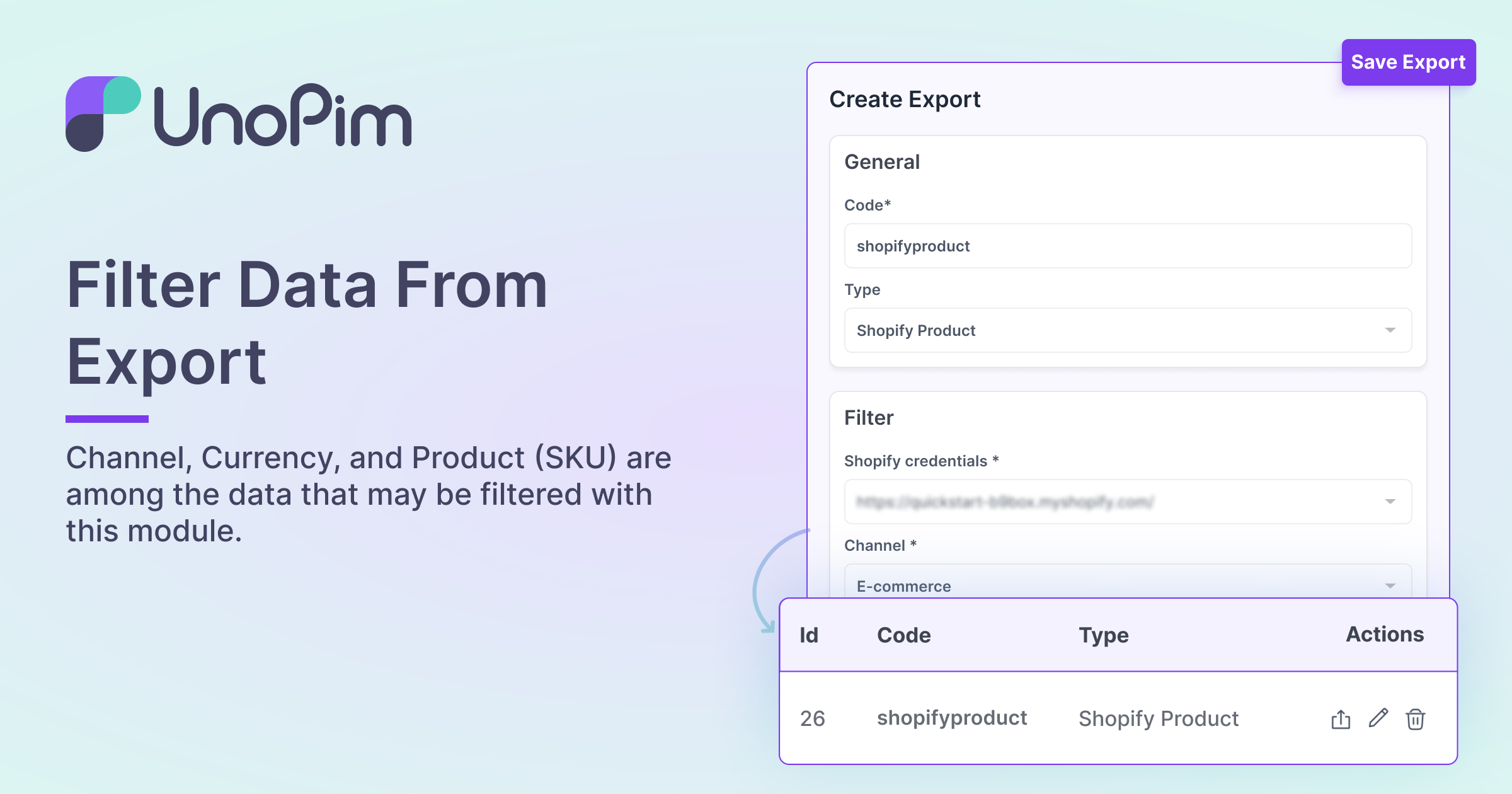 Filter Data From Export Interface