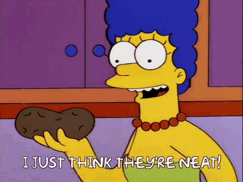 Gif of Marge's iconic 'I just think they're neat' line.